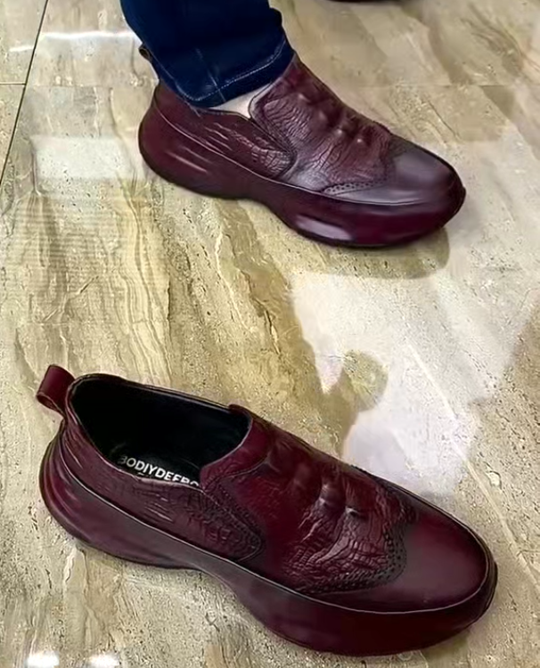 Korean style casual men's leather shoes