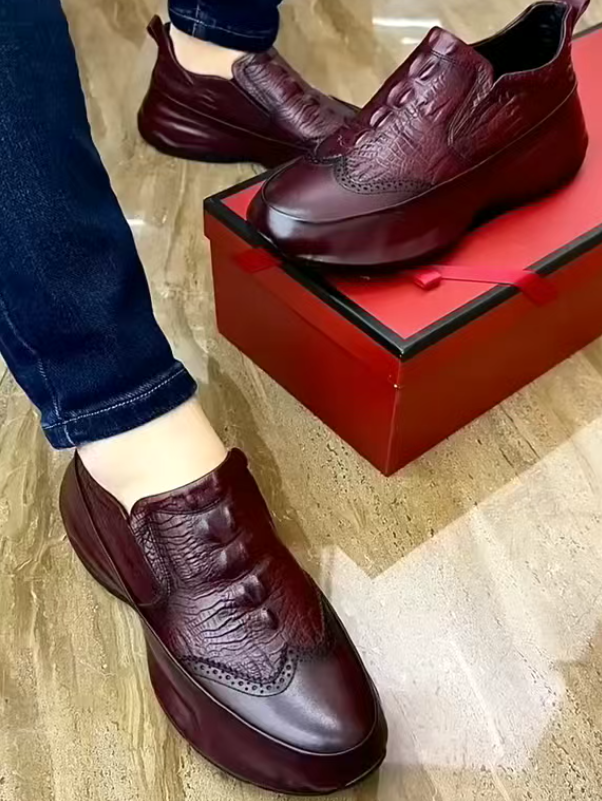 Korean style casual men's leather shoes