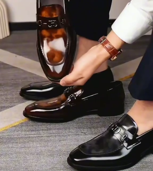 Men's low-heeled business casual leather shoes