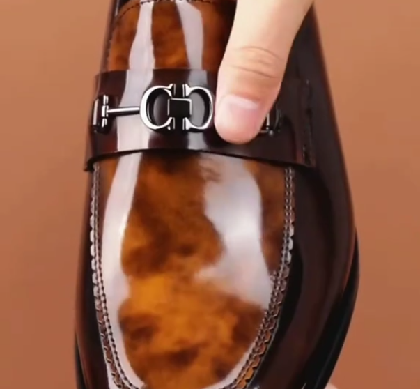 Men's low-heeled business casual leather shoes