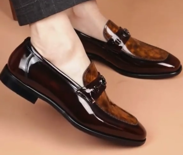 Men's low-heeled business casual leather shoes