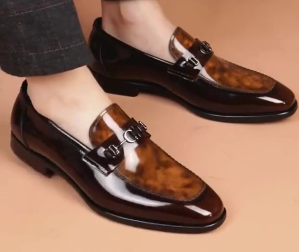Men's low-heeled business casual leather shoes