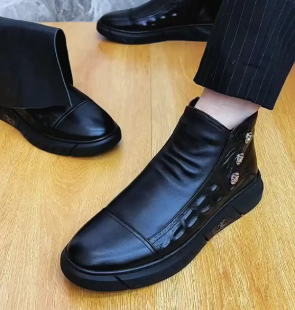 Men's flat non-slip casual leather shoes