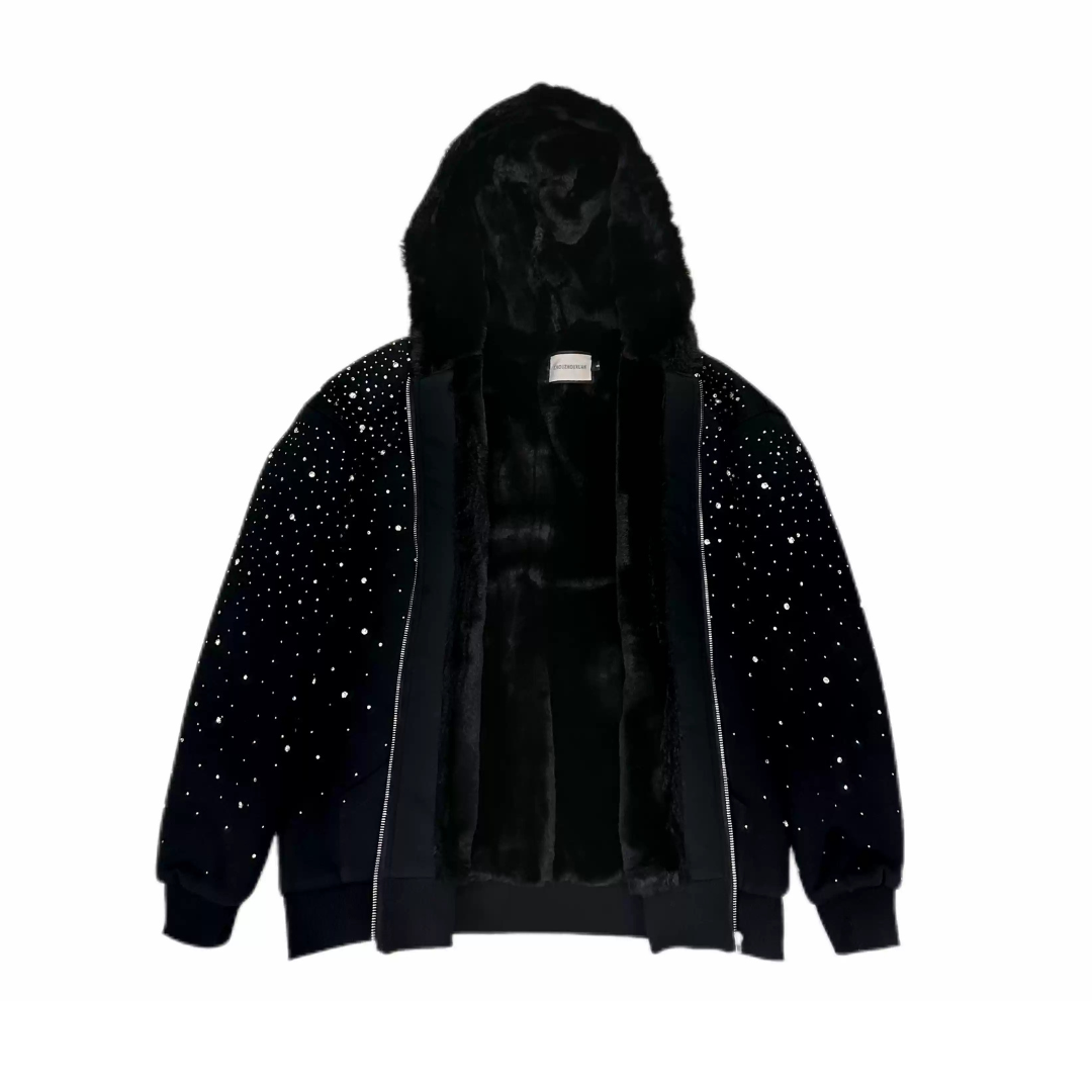 Rhinestone Galaxy Zip Up (Fur Lined)- Couple Style