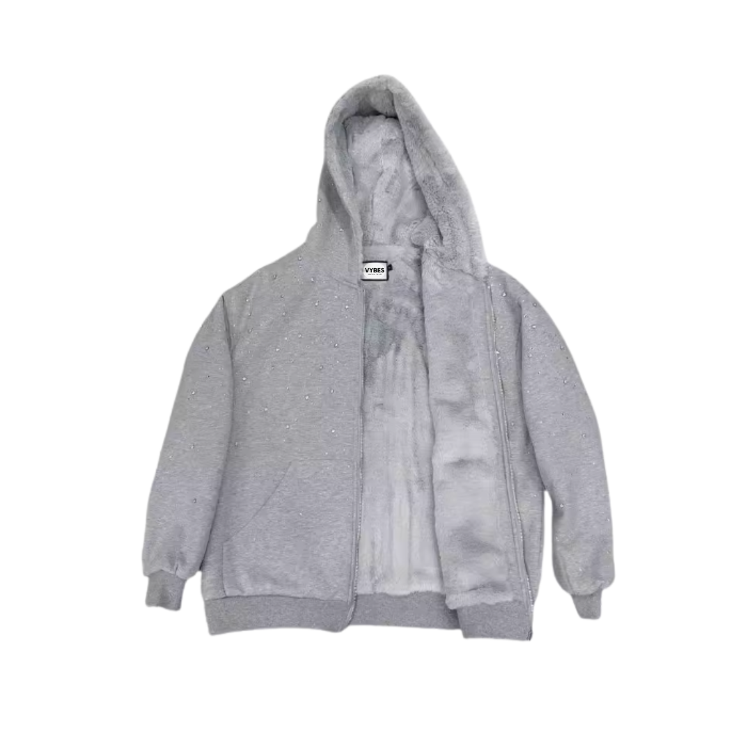 Rhinestone Galaxy Zip Up (Fur Lined)- Couple Style
