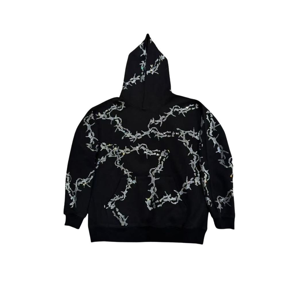 Rhinestone Thorn Hoodie- Couple Style