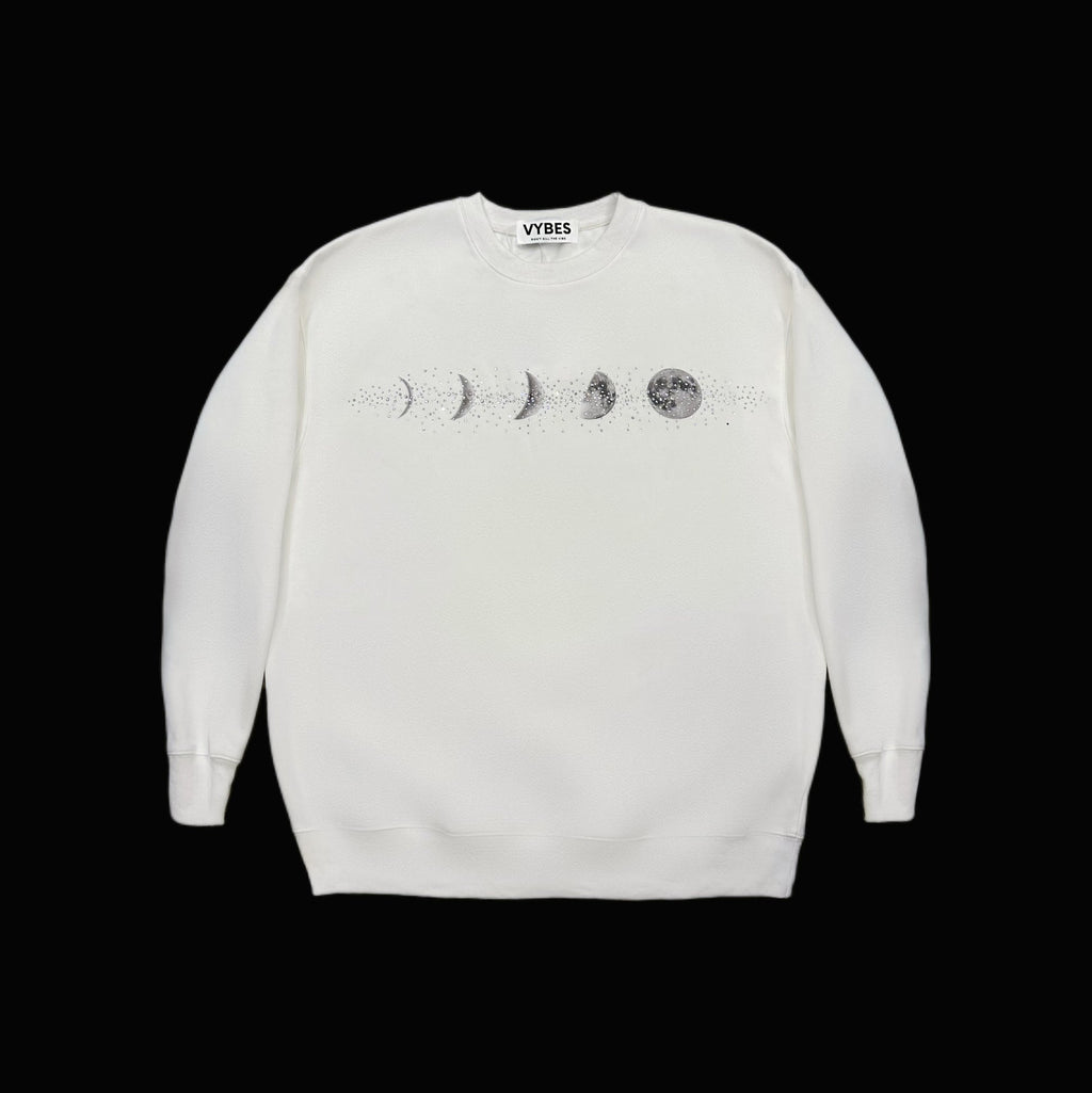 Rhinestone Moon Crewneck- Couple Style