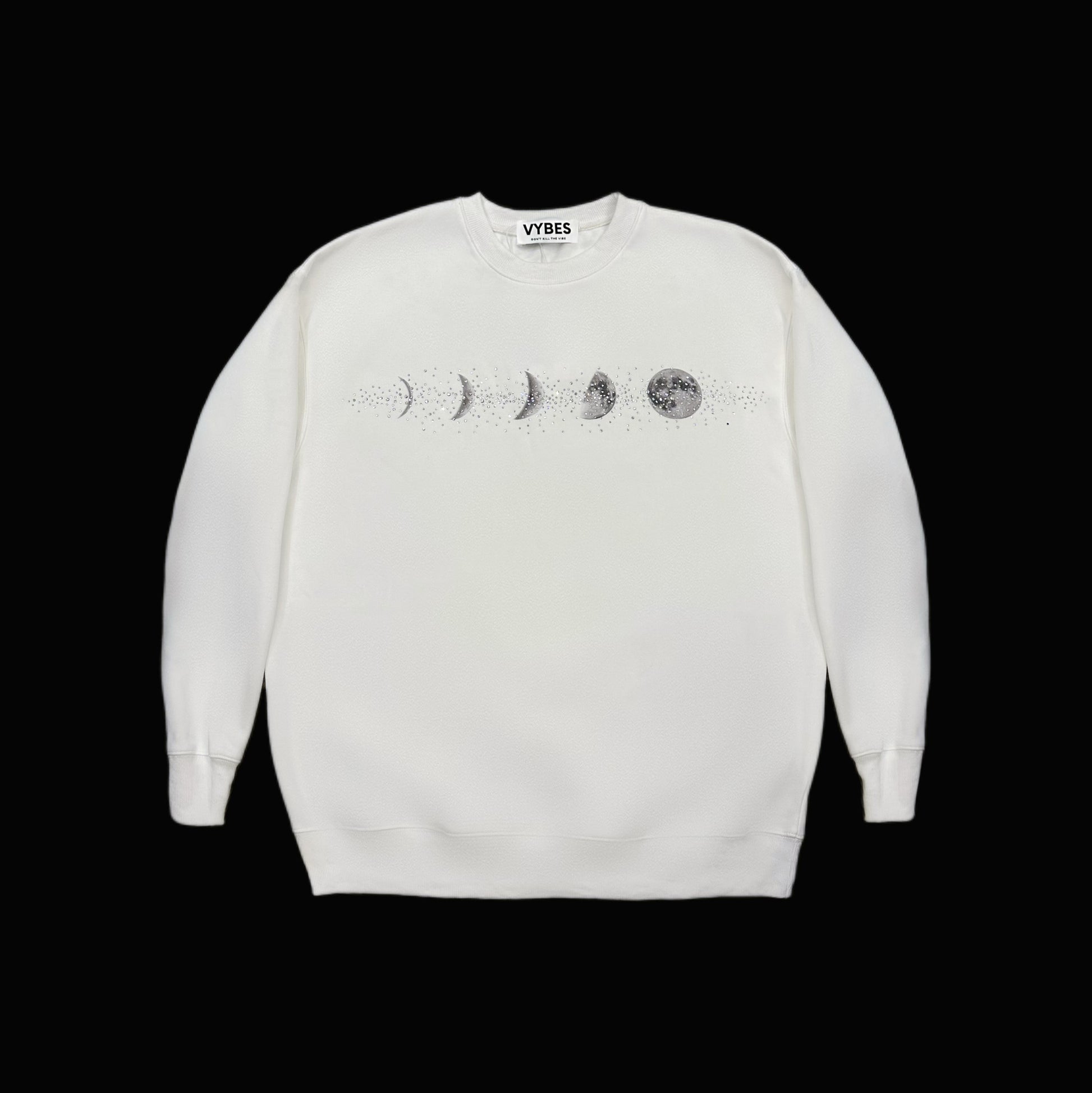 Rhinestone Moon Crewneck- Couple Style