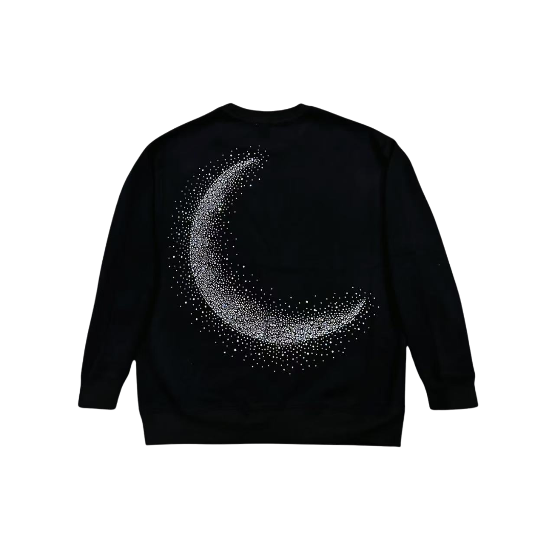 Rhinestone Moon Crewneck- Couple Style