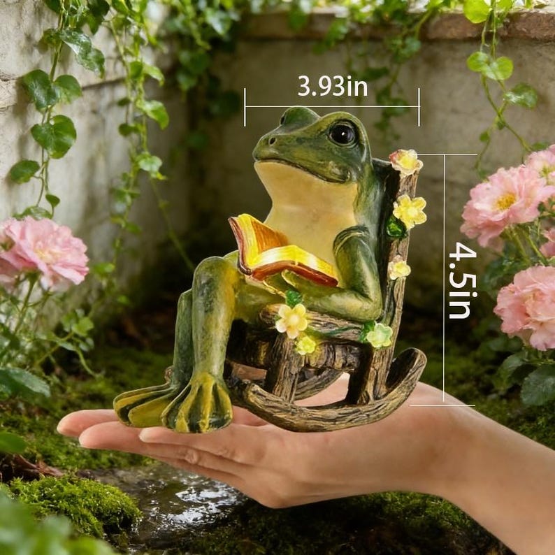 Resin Frog Rocking Chair Garden Statue