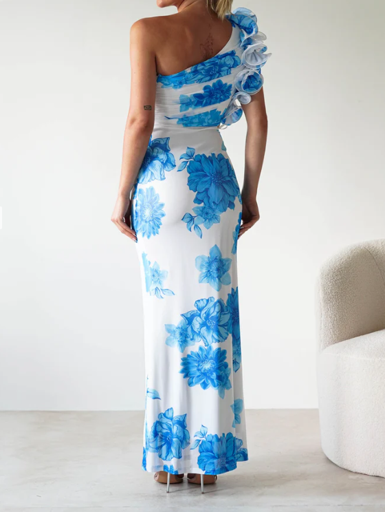 Women's Ruffle Print Dress