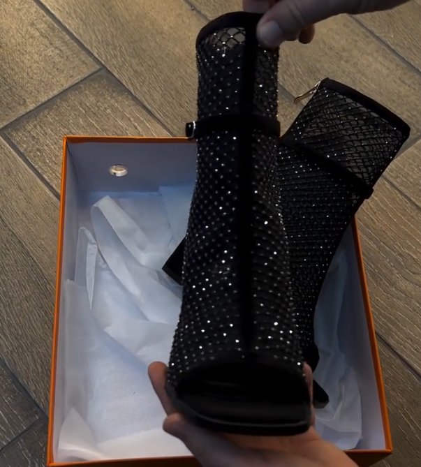 Women's Black Mesh Ankle Boots