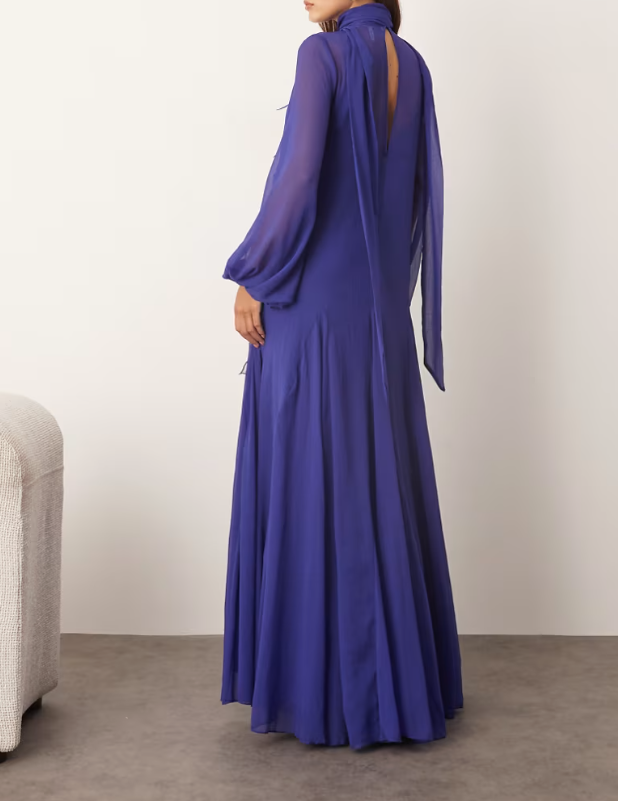 Women's floral appliqué tie-up dress