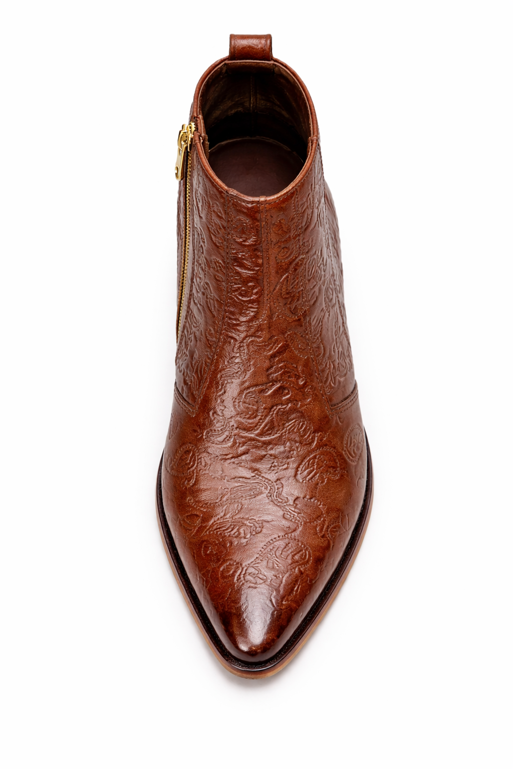 Men's Embossed Zipper Ankle Boots