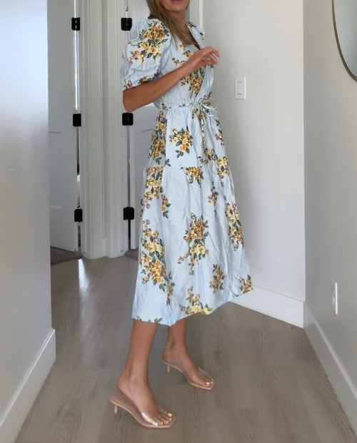 Women's tie-up floral dress