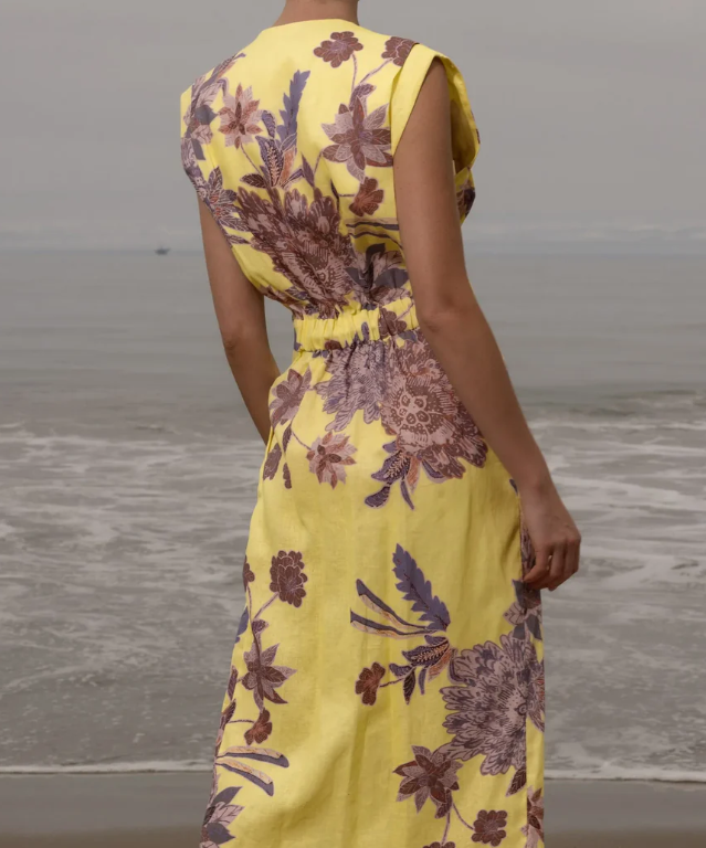 Women's V-neck button dress