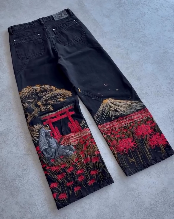 Men's Samurai Embroidered Jeans