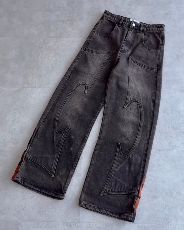 Men's Red Horse Embroidered Jeans