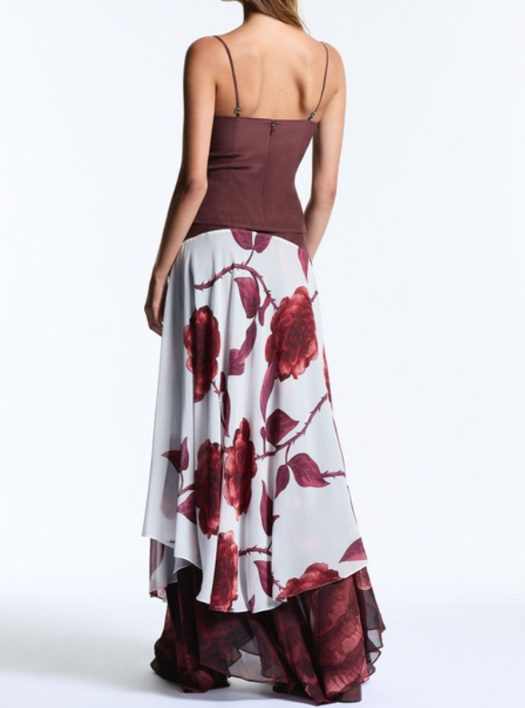 Crimson Rose Corset Maxi Set